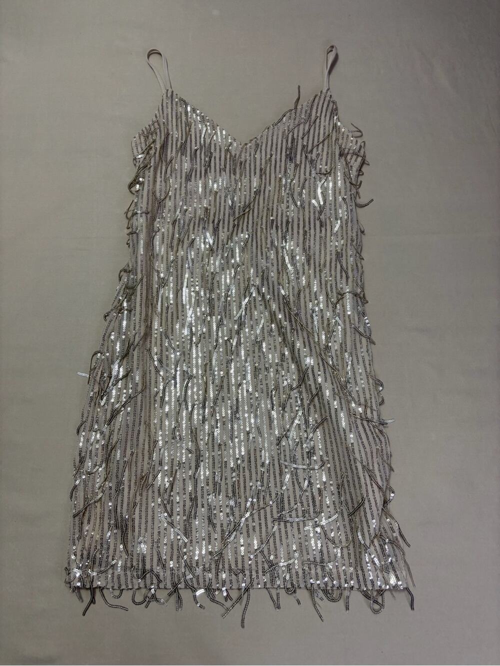 Inspired Hearts Women's Nudge Sequin Slip Dress w/ Open Back Size Large